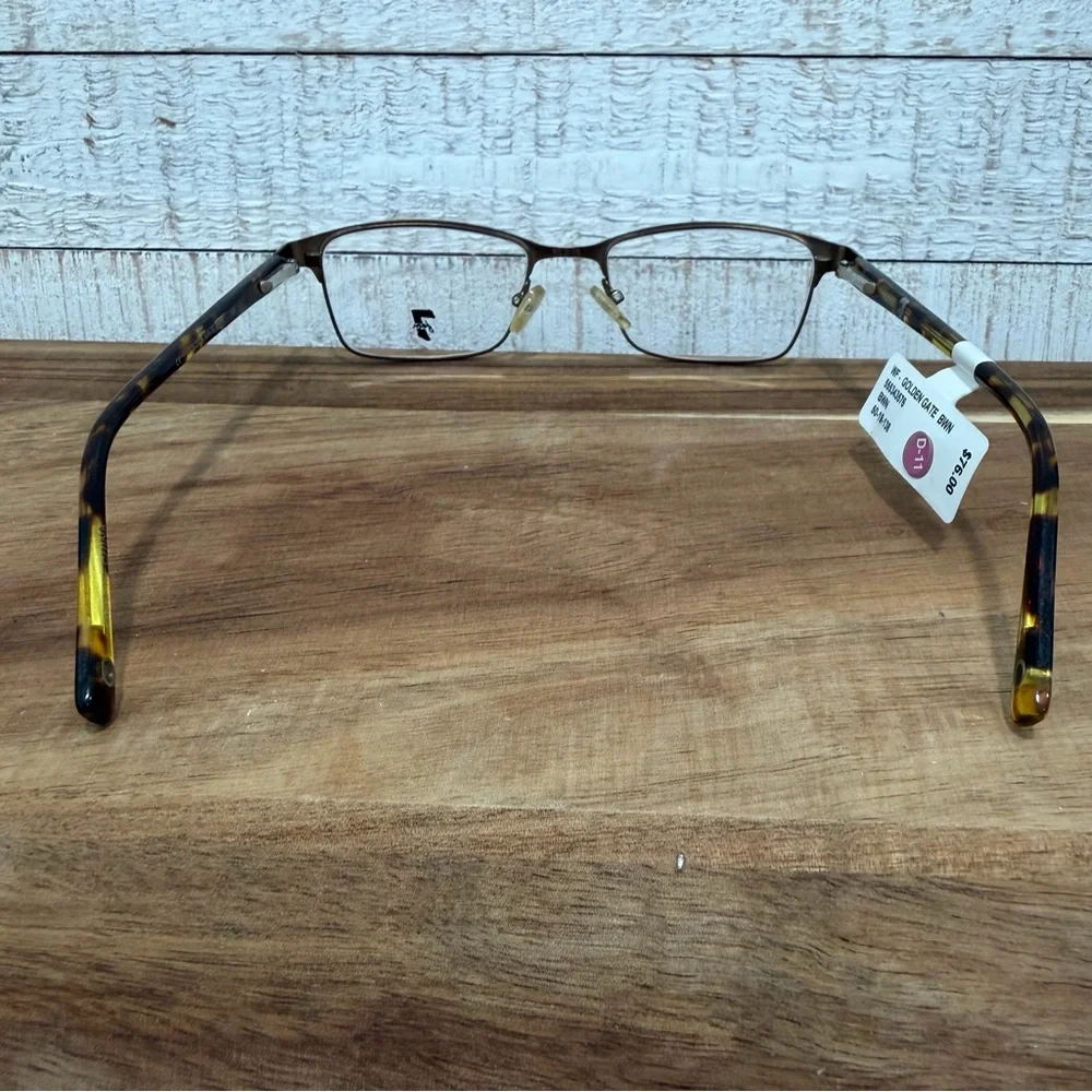 7 For All Mankind Golden Gate Tortoise Rectangular Eyeglass FRAMES 5-19-138 (NWT